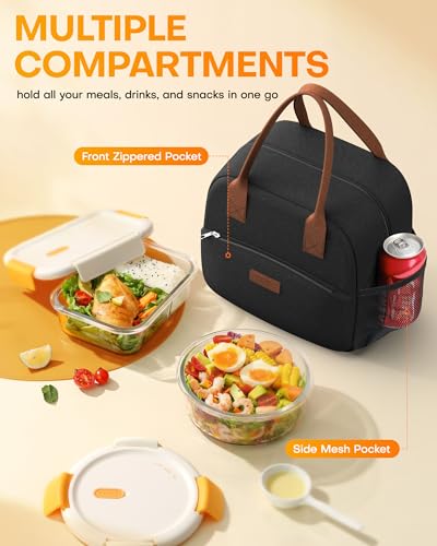 HOTOR Lunch Bag for Women & Men - Wear-Resistant Insulated Lunch Box with Large Capacity, Multi-Functional Cooler Bag for ...