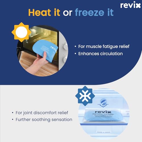 REVIX Ice Packs for Injuries Reusable, 2 Packs Hot and Cold Pack with Adjustable Strap, Flexible Ice Wraps for Joints and ...