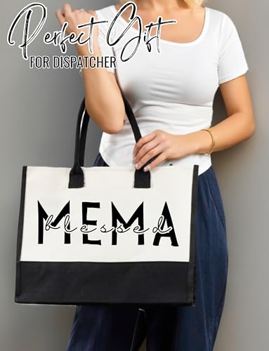 InnoBeta Mema Gifts for Grandma, Canvas Tote Bag on Christmas or Birthday & Mother's Day, Tote with Top Zipper Closure and...