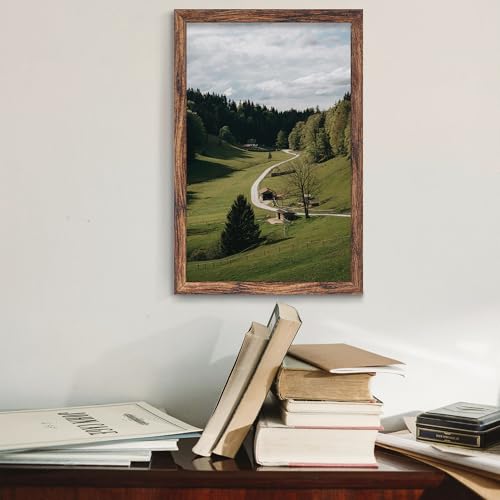 Fisnish 11x17 Picture Frame Brown, Classic Poster Frame for Horizontal or Vertical Wall Mounting, 1 Pack