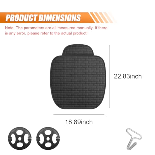 GAOLAOSY Car Front Seat Cover, Breathable Linen Automotive Seats Cushion, Anti-Slip Vehicle Seat Pad with Storage Pocket, ...