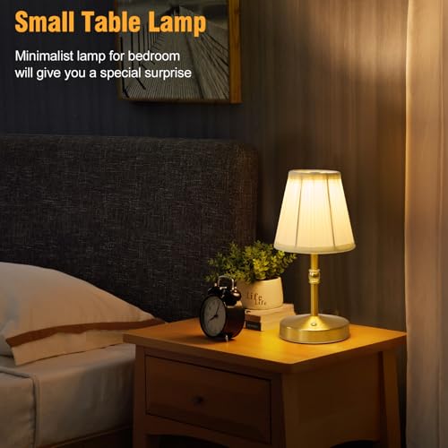 5w Led Cordless Mini Lamps,3000 mah Battery Operated Lamp,3 Color Temperature Dimmable Table Lamp,Gold Rechargeable Table ...