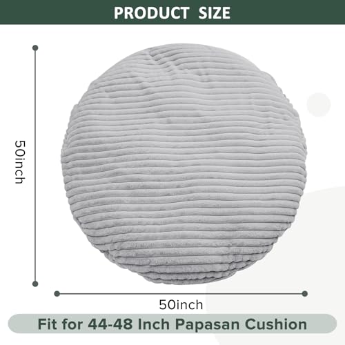 Homlazeezy Papasan Chair Cushion Cover Only 50"x50", Removable Slipcover Without Cushion, Soft Faux Fur Cushion Covers wit...
