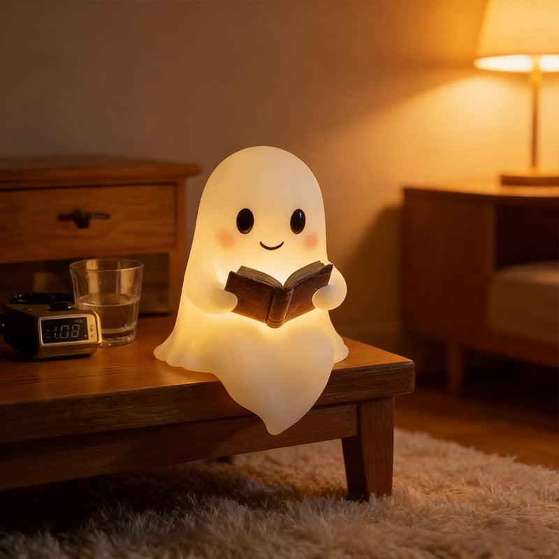 Halloween Ghost Reading Book Statue Ornament Resin Craft Home Decoration