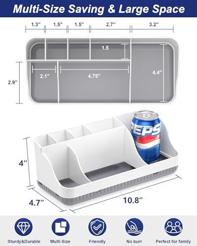 Bathroom Counter Organizer and Storage, 7 Slots Detachable Toothbrush Holders for Bathrooms, Anti-Slip Electric Toothbrush...