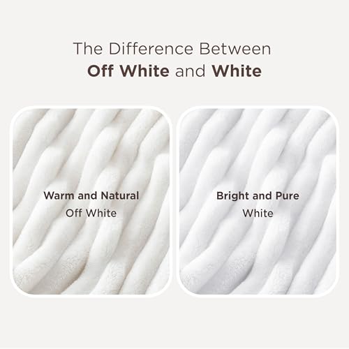 Bedsure GentleSoft White Throw Blanket for Couch - Mothers Gifts Day Birthday Gifts for Women Mom Her, Soft Cozy Fleece Th...