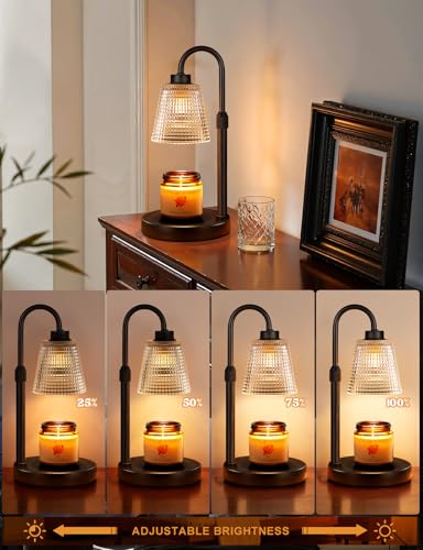 Innqoo Candle Warmer Lamp with Timer, Dimmable Candle Warmer for Jar Candles, Height Adjustable Wax Melts Warmer, Birthday...