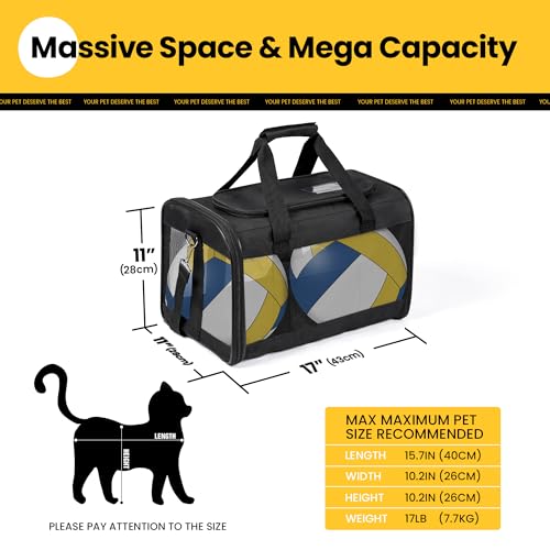 Conlun Cat Carrier Airline Approved, Soft-Sided Dog Carrier with Inner Safety Leash, Pet Transport Carrier for Small-Mediu...