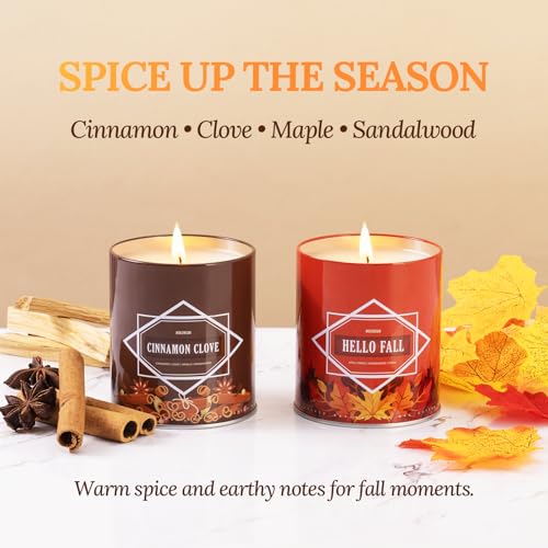 Winter Scented Candles Valentine's Gift Set – 54oz (6×9oz) Soy Candles for Home, Scents of Hot Cocoa/Fireside/Cinnamon Clo...