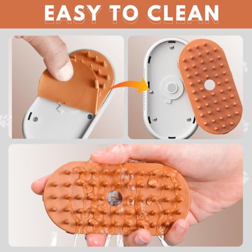 Innosel Cat Steam Brush for Shedding, 4-in-1 Rechargeable Pet Grooming Brush for Cats & Dogs, Anti-Static, Massage, Cleani...