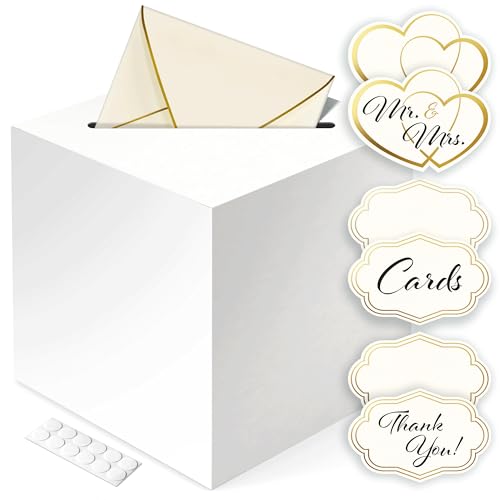 ARTESORI Gift Card Box for Party — White Card Box for Wedding Reception, Birthday, Baby Shower with Slot — Ideal for Gift ...