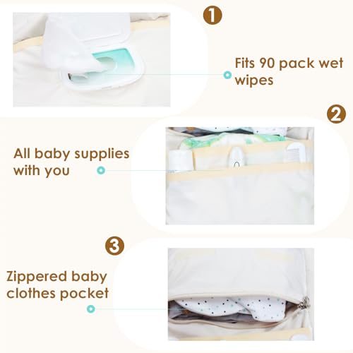 MODAKIDS Baby Bag Organizer, Waterproof Mini Diaper Bag, Foldable Mom Travel Set, Diaper Organizer, with Gift for Baby Sho...