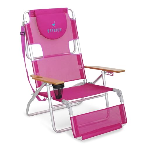 Ostrich the Original 3N1 Lightweight Beach Reclining Lounge Chair with Footrest, Outdoor Furniture for Patio, Balcony, Bac...