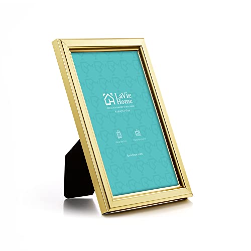 LaVie Home 4x6 Picture Frames (12 Pack, Gold) Simple Designed Photo Frame with High Definition Glass for Wall Mount & Tabl...