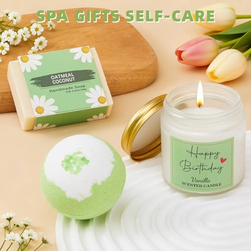 Uongeod Birthday Gifts for Women,Happy Birthday Gifts for Women 11PCS Birthday Basket for Women Green Best Friend Birthday...