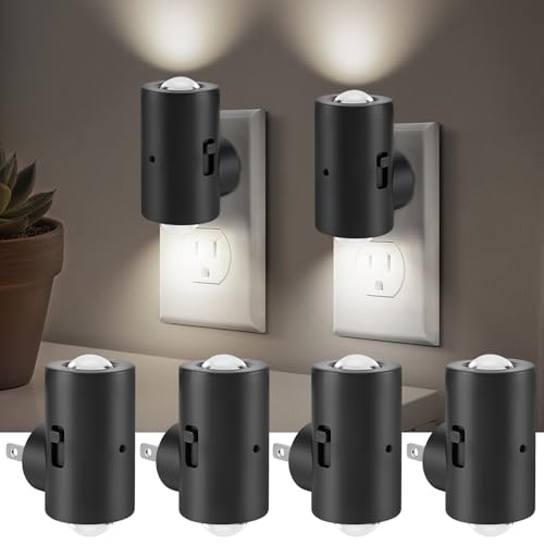 TSEXES LED Night Lights Plug into Wall,Dimmable Plug in Night Light,Dusk to Dawn,5000K Daylight,0-200LM Bright Nightlight ...