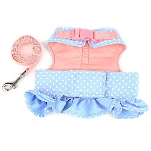 Zunea No Pull Small Dog Girl Harness Dress Escape Proof Cat Kitten Vest Harness Leash Set Step-in Soft Cotton Padded Polka...