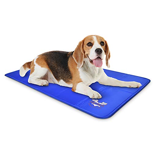 Arf Pets Dog Cooling Mat 27” x 43” Pad for Kennels, Crates and Beds, Non-Toxic, Durable Solid Self Cooling Gel Material. N...