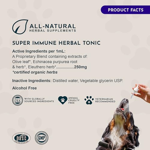 Animal Essentials Super Immune - Dog & Cat Immune Support for Puppies with Olive Leaf Extract & Echinacea, Olive Root for ...