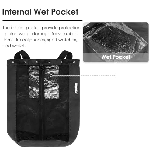 WANDF Swim Bag Mesh Drawstring Backpack Beach Backpack for Swimming, Gym, and Workout Gear