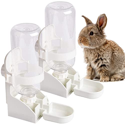 kathson 2PCS Rabbit Water Bottle, 17oz Hanging Water Fountain Automatic Dispenser No Leak WaterFeeder for Bunny Chinchilla...