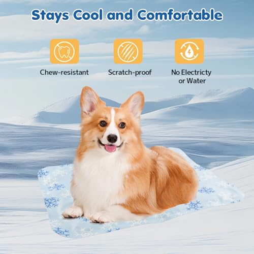 FORGEMATE Dog Cooling Mat Indoor - Summer pad for Small Dog and Cat, Travel Dog Bed with Cooling-Gel Technology for Pets