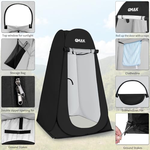 GMAK Pop Up Privacy Shower Tent, Portable Pop Up Beach Dressing Changing Room UV/Rain Outdoor Privacy Shelter Camping Ten...