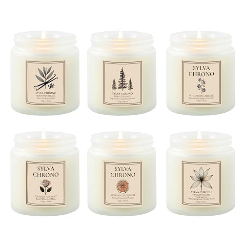 Scented Candle Gift Set for Women, Pet-Friendly 6-Pack Soy Wax Candles, 10% Essential Oils, Quick Diffusion, Long-Lasting ...