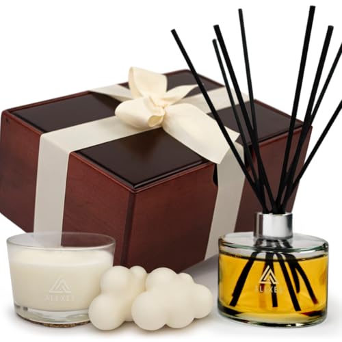 Essential Oil Diffuser Set Jasmine Reed Diffuser Fragrance – Infuser Aroma Gift Set – Room Scent Aesthetic – Home Fragranc...