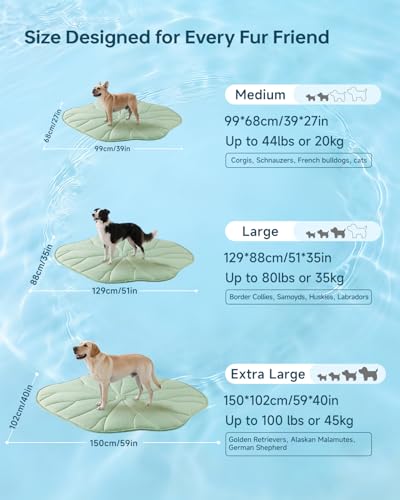 BG-BABYGO Dog Cooling Mat, 39" x 27" Reversible Q-MAX>0.5 Self Cooling Mat for Small & Medium Dogs, Washable Cooling Pad f...