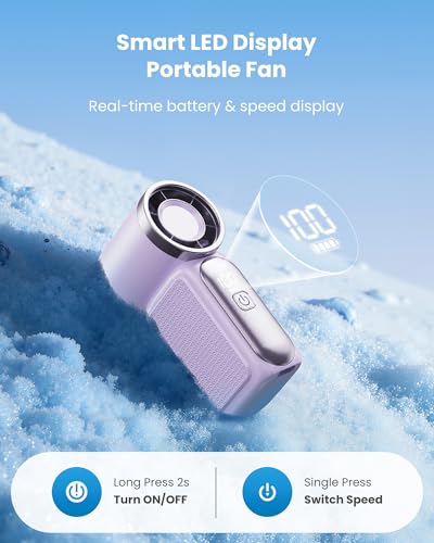Gaiatop Portable Handheld Mini Fan, 6 Speeds 16900 RPM High Velocity Personal Fan with LED Display, USB Rechargeable, Mini...