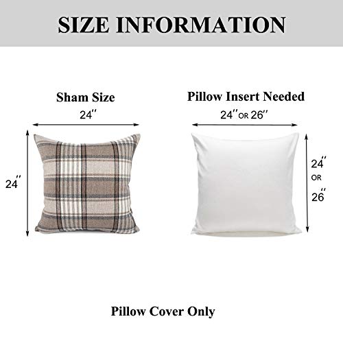 YOUR SMILE Retro Farmhouse Buffalo Tartan Chequer Stripe Plaid Cotton Linen Decorative Throw Pillow Case Cushion Cover Pil...