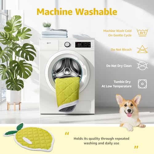 LOOBANI Dog Cooling Mat 38"x50"- Cute Lemon Design Cooling Mat for Dogs (Cool & Warm Side), Waterproof Self-Cooling Mat fo...
