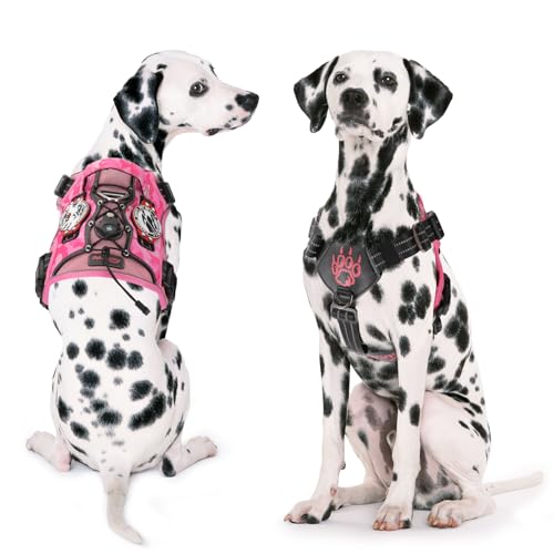 PETNANNY Tactical Dog Harness, No Pull Vest with Reflective Strips, Breathable Air Mesh, Adjustable Comfort Fit for Outdoo...