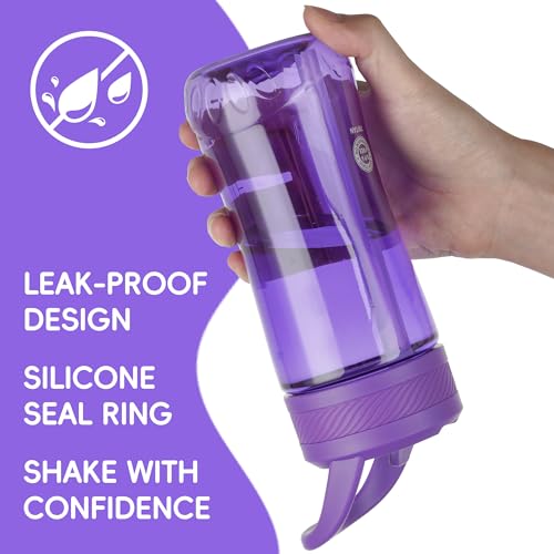 Kids Water Bottle, Dustproof Leakproof Cover, BPA Free Tritan Water Bottle Kids With Volume Markings Drinking 14oz Clear W...