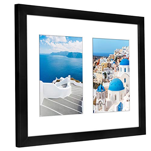 Americanflat 5x7 Double Picture Frame with Shatter-Resistant Glass - Fits Two 5x7 Photos or Use as One 11x14 Picture Frame...