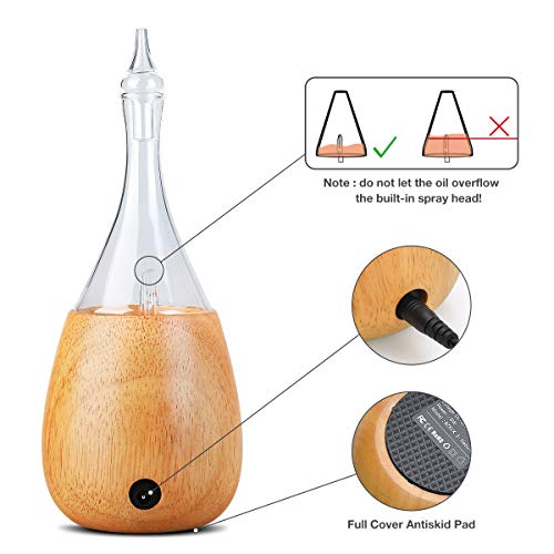 Lychee Essential Oil Diffuser Humidifiers, 7 Colors Light Setting, Quiet Diffuser, Small Aromatherapy Diffuser with Wood G...