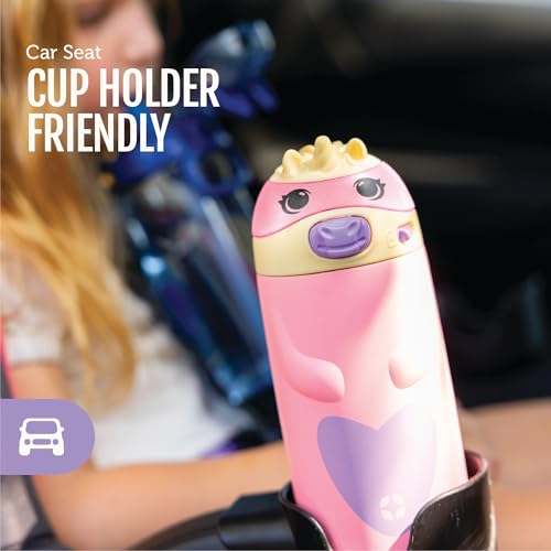 Ello Ellies 12oz Vacuum Insulated Stainless Steel Kids Water Bottle with Straw and Built-in Carrying Handle and Leak-Proof...