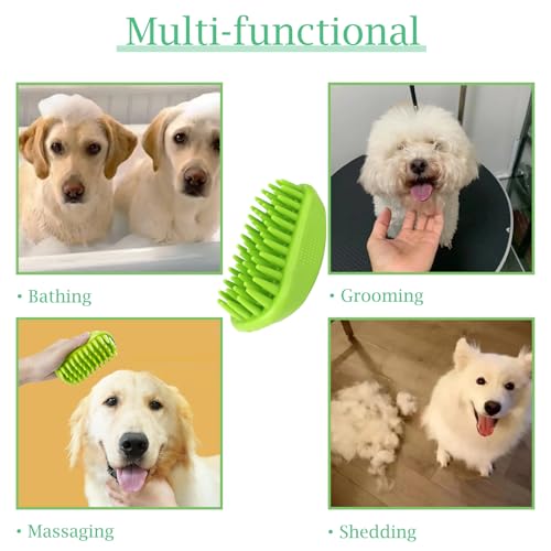 Yintoper Dog Bath Brush, Pet Silicone Shampoo Brush, Rubber Shower Wash Curry Brush for Short Long Haired Dogs Cats Sheddi...