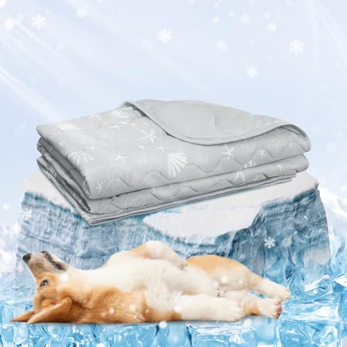 NWK Dog Cooling Blanket, Q-Max>0.345, Ice Silk Cool to Touch Material, Bed Cover, Furniture Protector Couch Sofa for Summe...