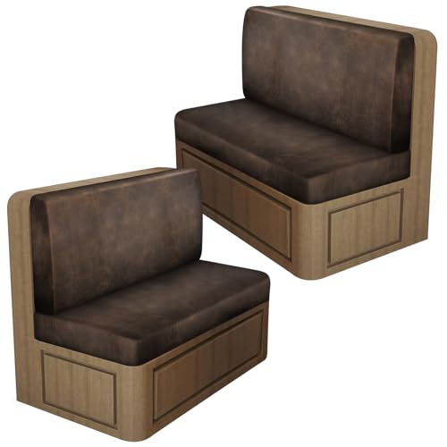Leather Look RV Dinette Cushion Covers, Stretch Camper Cushion Slipcovers for Travel Trailer Couch RV Booth Seat, Replacem...