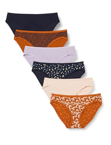 Amazon Essentials Women's Breathable Cotton Bikini Brief Underwear with Full Coverage, Multipacks