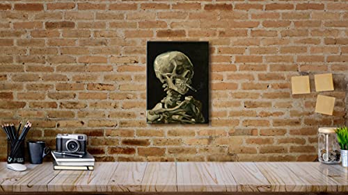 Wieco Art Skull of a Skeleton with Burning Cigarette, 1886 by Vincent Van Gogh Canvas Wall Art for Home Decor and Wall Dec...