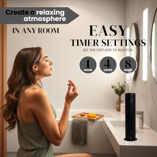 Aroma Scent Diffuser Starter Kit for Up to 1000SQ. FT. Coverage - 500ML Waterless Essential Oil Scent Included - Luxury Ar...