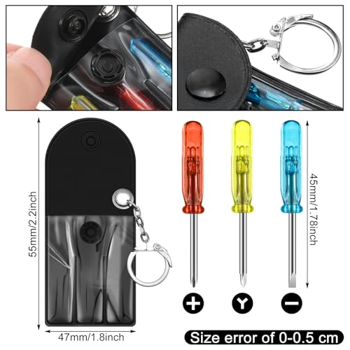 Lasnten 150 Pcs Mini Tape Screwdriver Keychain Set Bulk Father's Day Men Gifts Multitool Pen Card Tool Bag Pouch Adult Pin...
