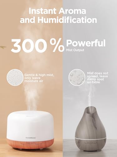 InnoGear 500ml Essential Oil Diffuser with Remote Control, Premium Ultrasonic Aromatherapy Diffusers Scent Humidifier Vapo...