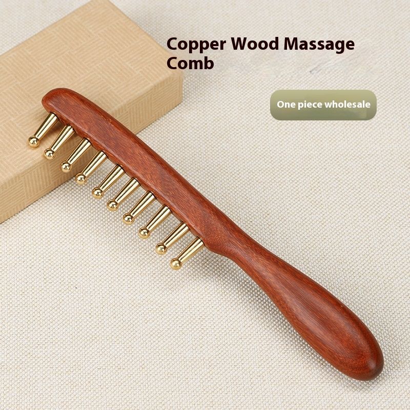 Pure Brass Long Handle Massage Comb