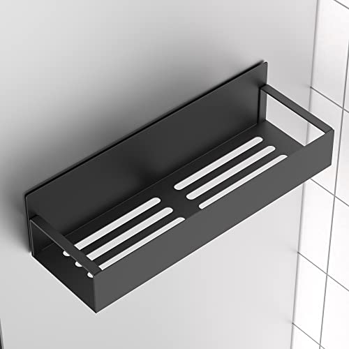 HuggieGems Metal 4 Pack Magnetic Spice Storage Rack Organizer for Refrigerator and Oven, Black Fridge Organizers and Storage
