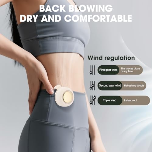 enterlent Portable Silent Mini Bladeless Electric Fan,Mini Whirlwind Fan for Waist Clip Fan(3-Speed),Hands-Free Neck Fan s...