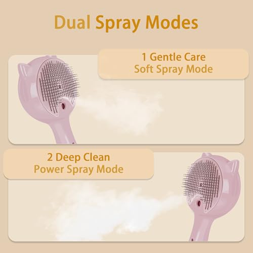 Pet Steam Brush for Cats & Dogs ，3-in-1 Pet Grooming Comb，Reduces Shedding, Soft Bristles, Promotes Healthy Coat-Comes - I...